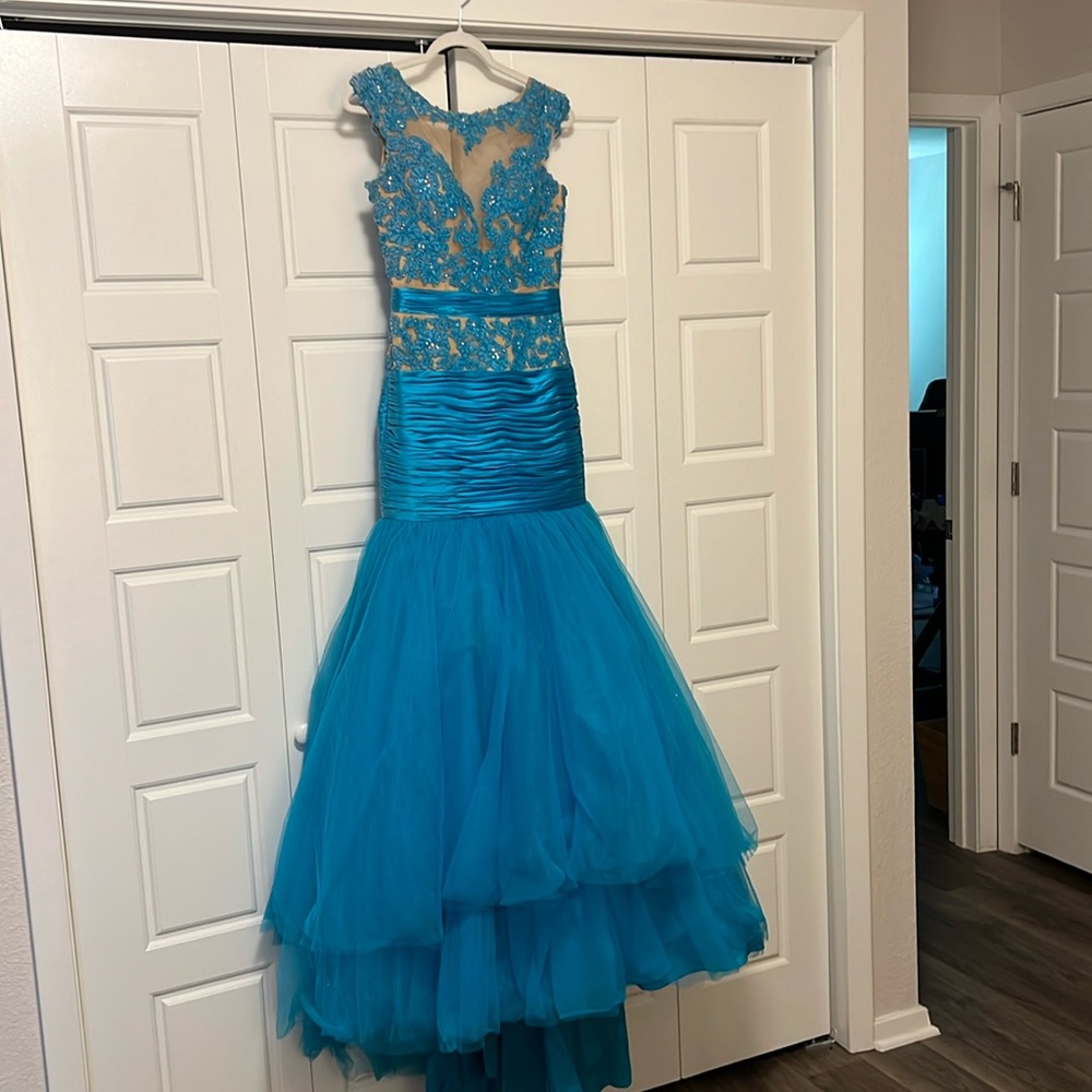 Sherri Hill Turquoise Ball Gown, Size 4
